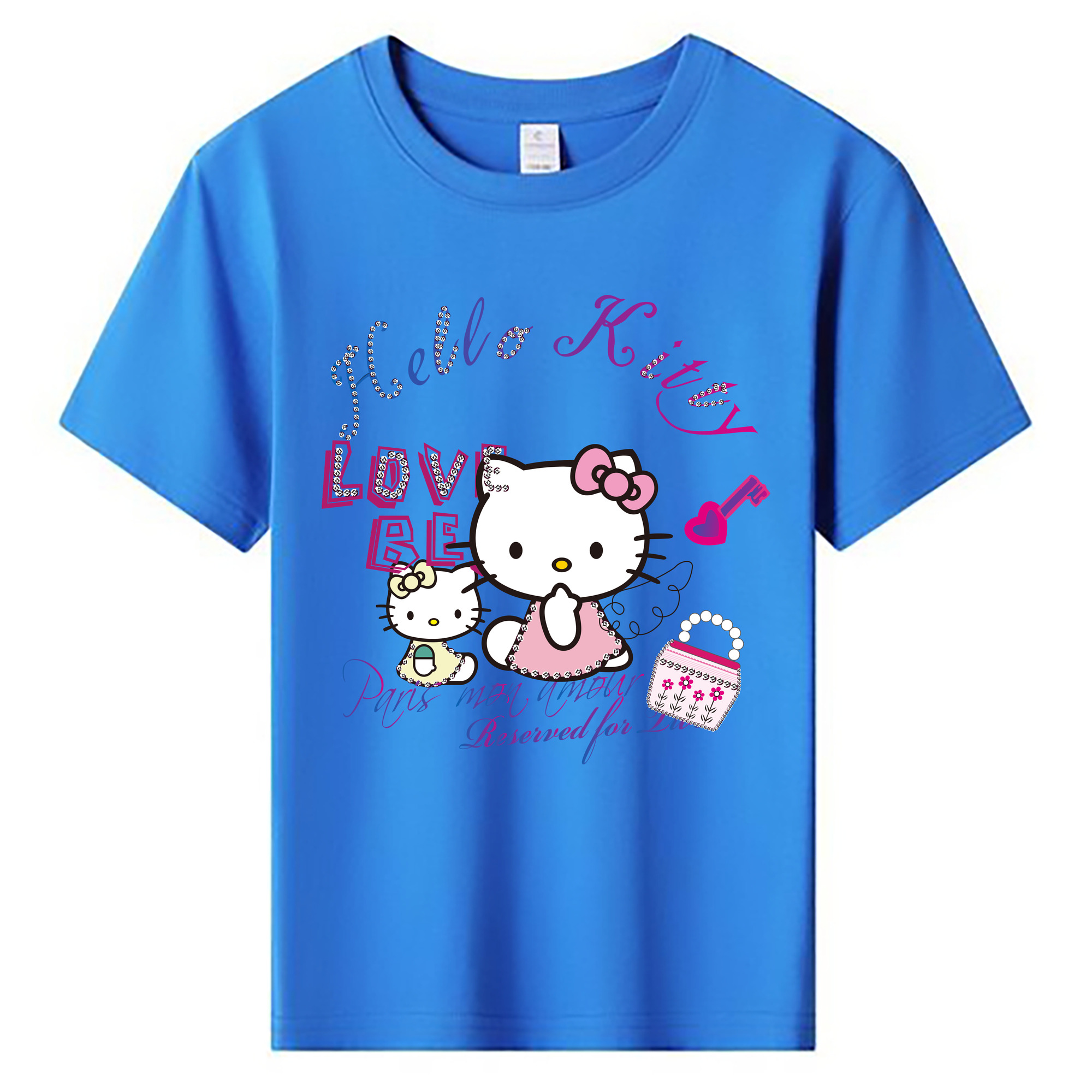 （画像用） Hello Kitty ハローキティ 綿100％キッズTシャツ（フロントプリント）